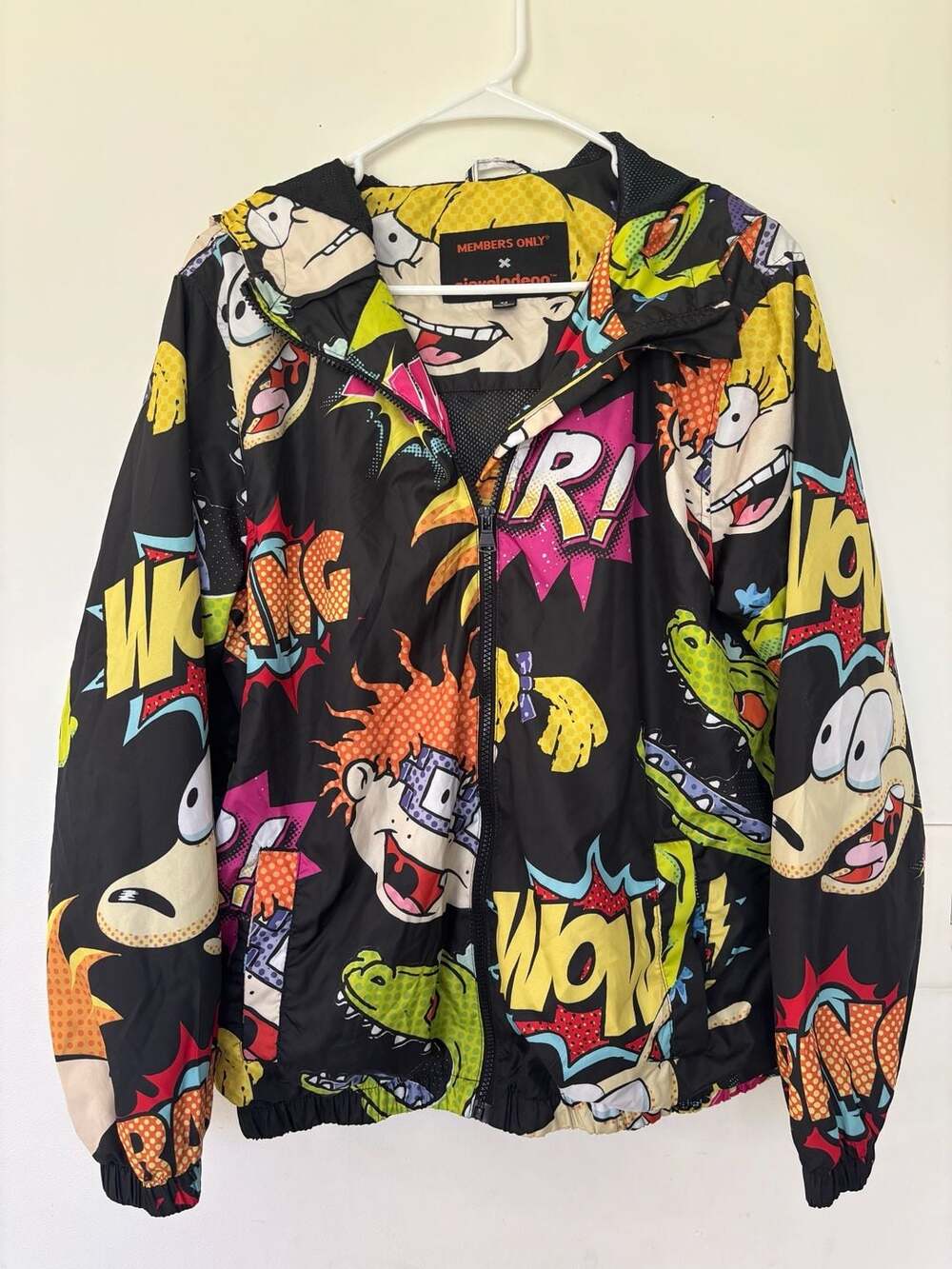 Members Only x Nickelodeon Rugrats Hey Arnold All Over Print Windbreaker Hooded